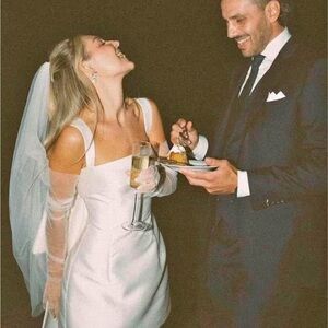 Elegant White Wedding Dress with Veil